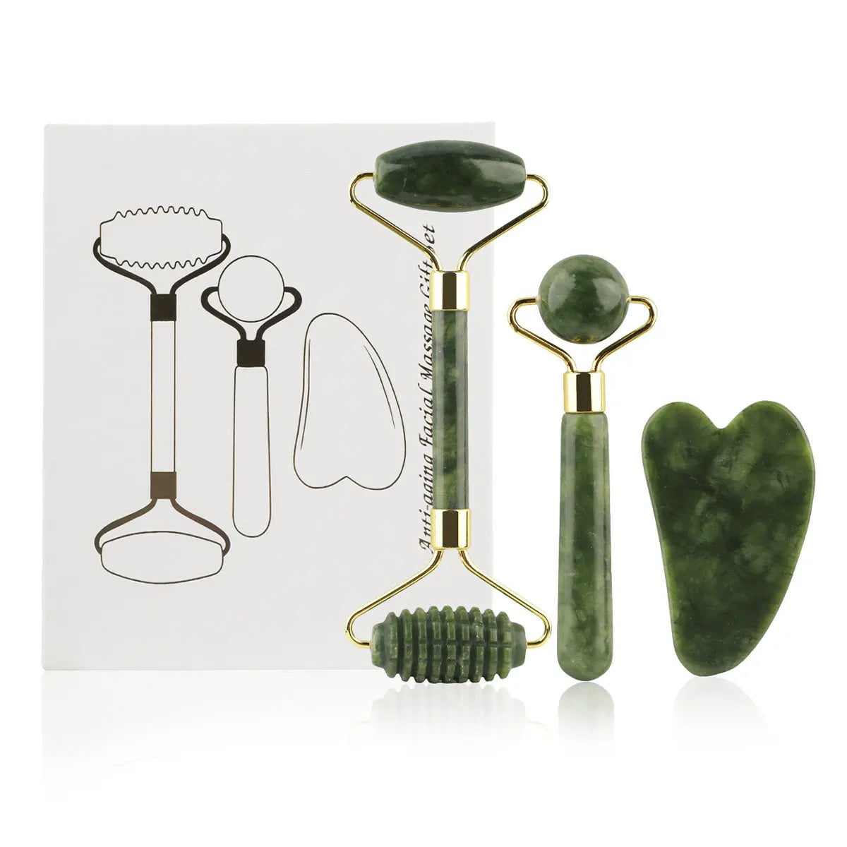 Lumièra 3-in-1 Jade Gua Sha & Facial Roller Set