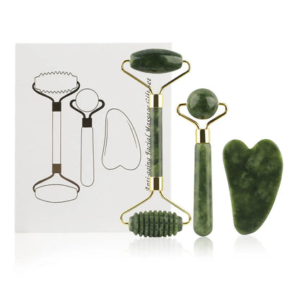 Lumièra 3-in-1 Jade Gua Sha & Facial Roller Set