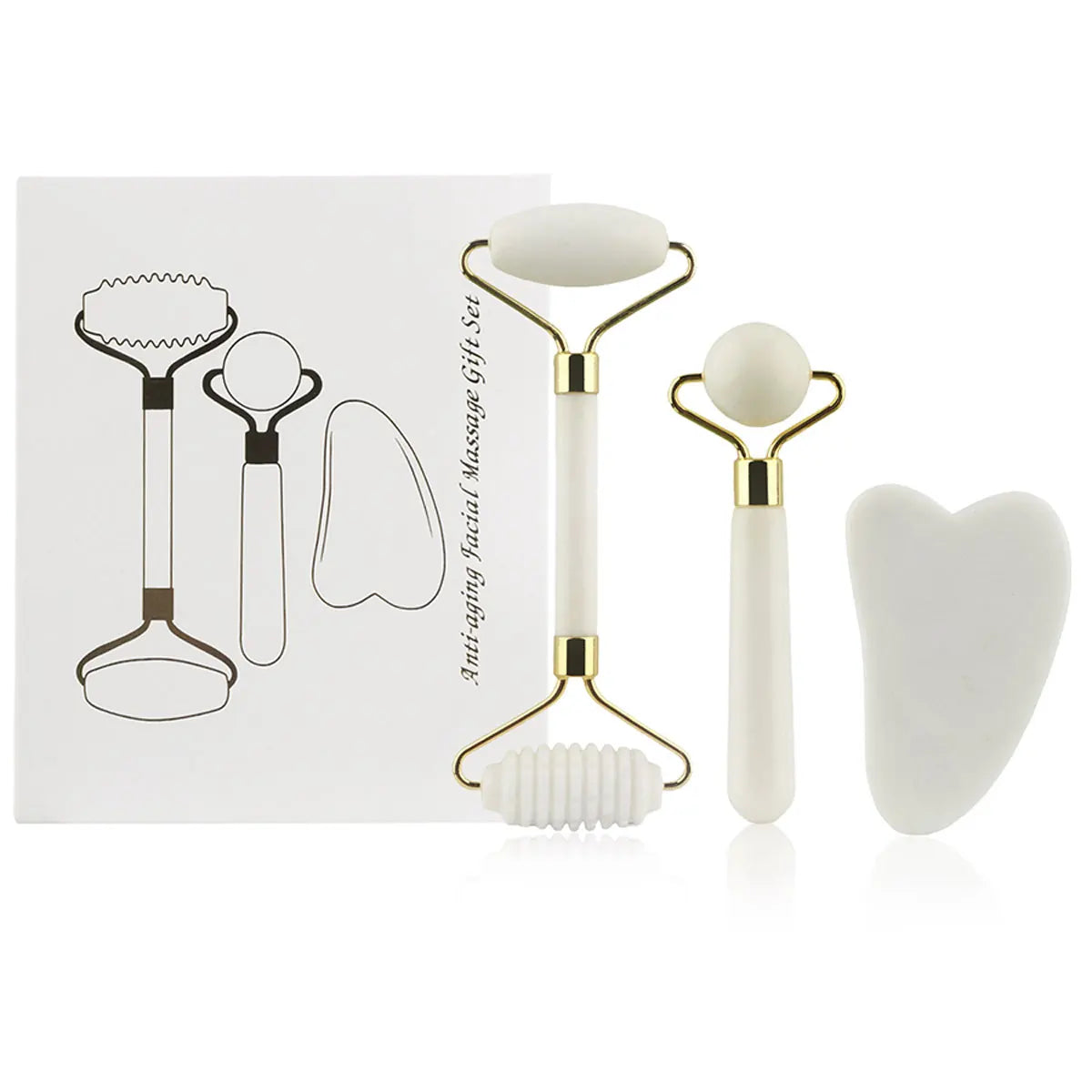 Lumièra 3-in-1 Jade Gua Sha & Facial Roller Set
