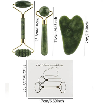Lumièra 3-in-1 Jade Gua Sha & Facial Roller Set