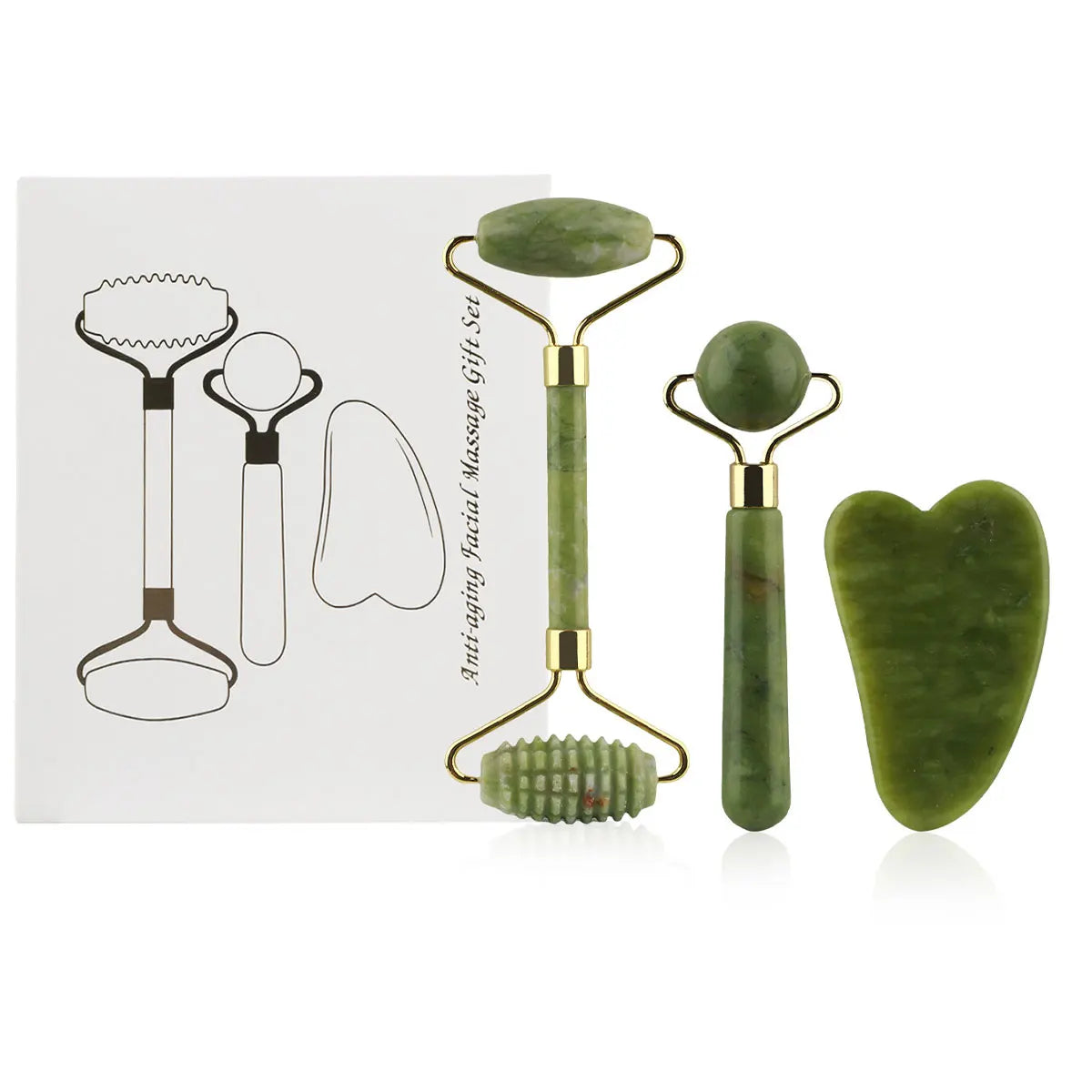 Lumièra 3-in-1 Jade Gua Sha & Facial Roller Set
